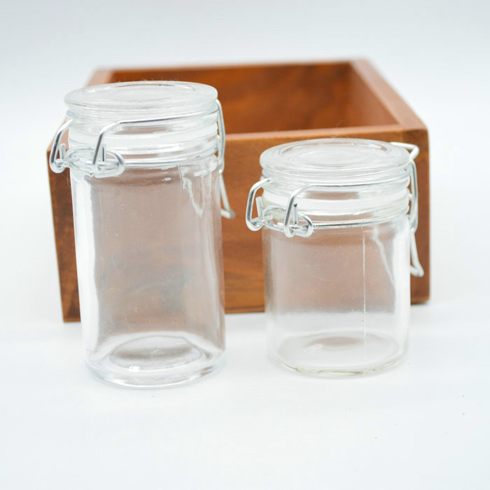 clip top jar sugar container 1.5oz 50ml glass jar for bird nest