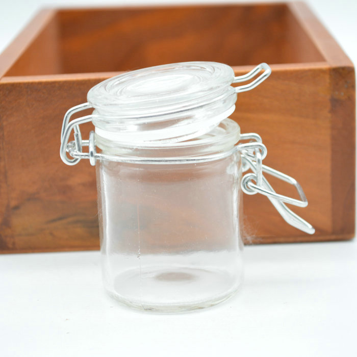 clip top jar sugar container 1.5oz 50ml glass jar for bird nest