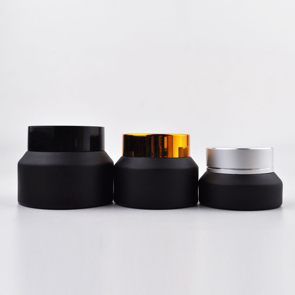 cobalt blue 1/4 200ml shoulder glass cosmetic jar with gold cap