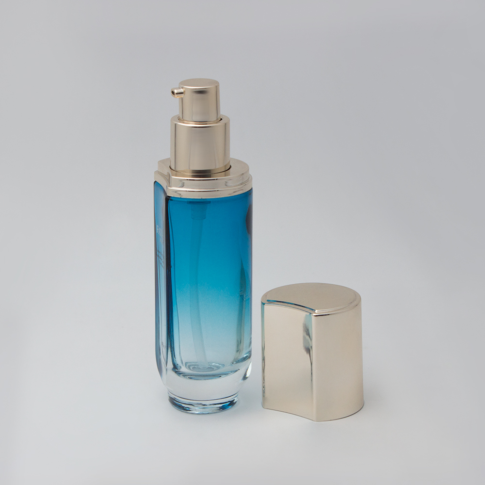 cobalt blue empty face cream glass jar