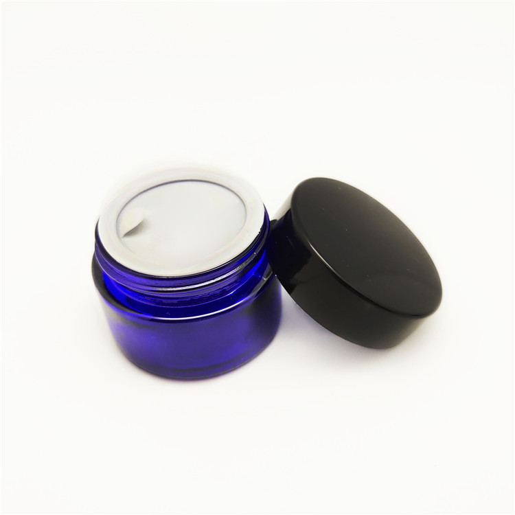 cobalt blue glass jar 50ml , cylinder cosmetic glass cream bottles