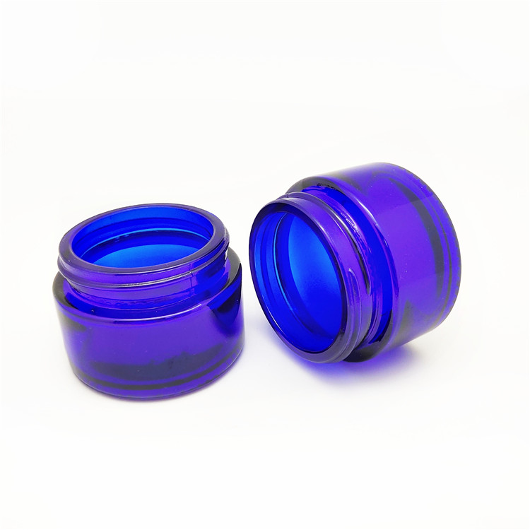 cobalt blue glass jar 50ml, cylinder cosmetic glass cream bottles