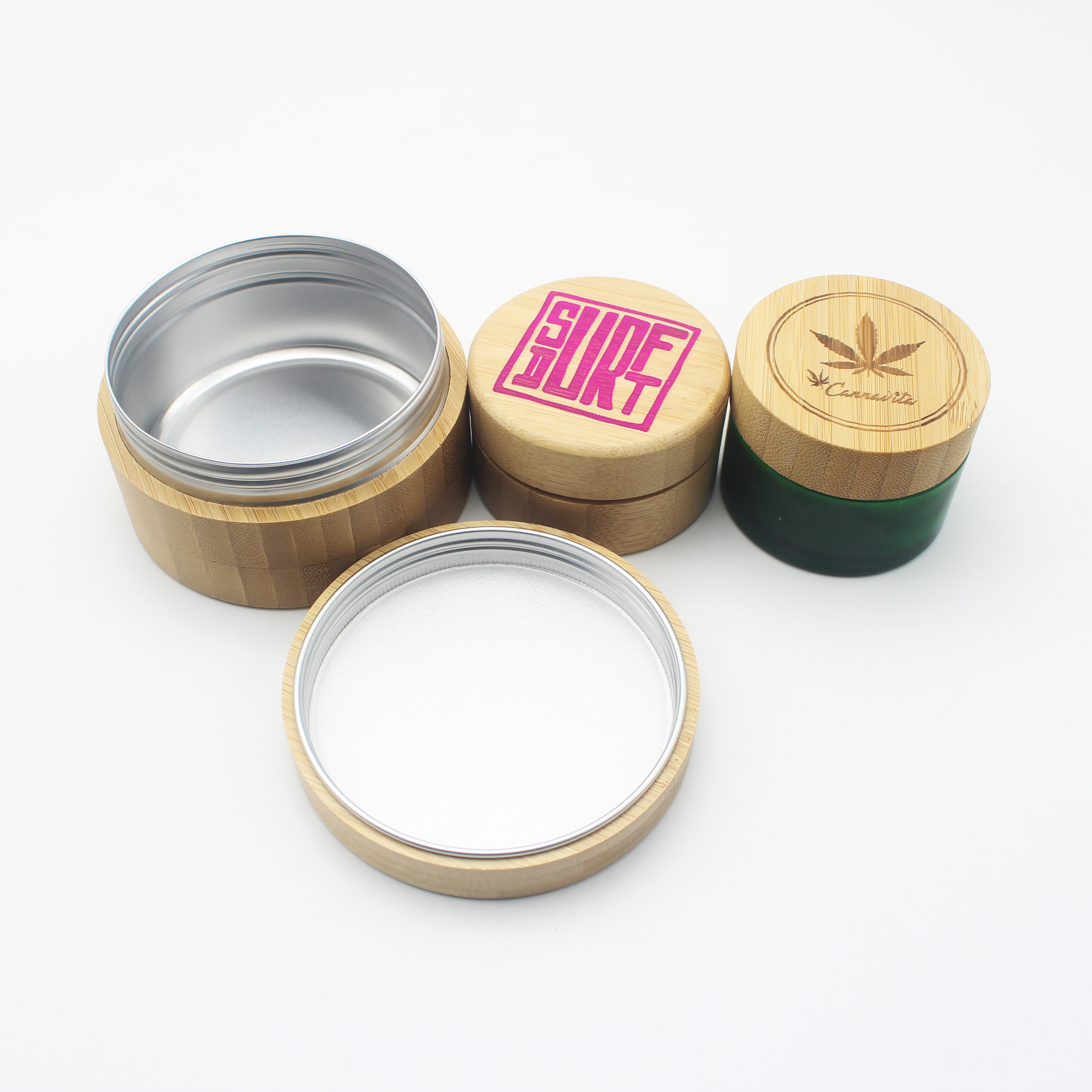 coffee spice tea food grade packaging bamboo aluminum jar container BP-320K