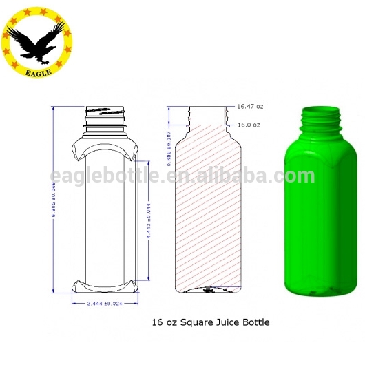 cold pressed juice bottle 250ml 300ml 500ml clear glass french square bottles with plastic screw cap