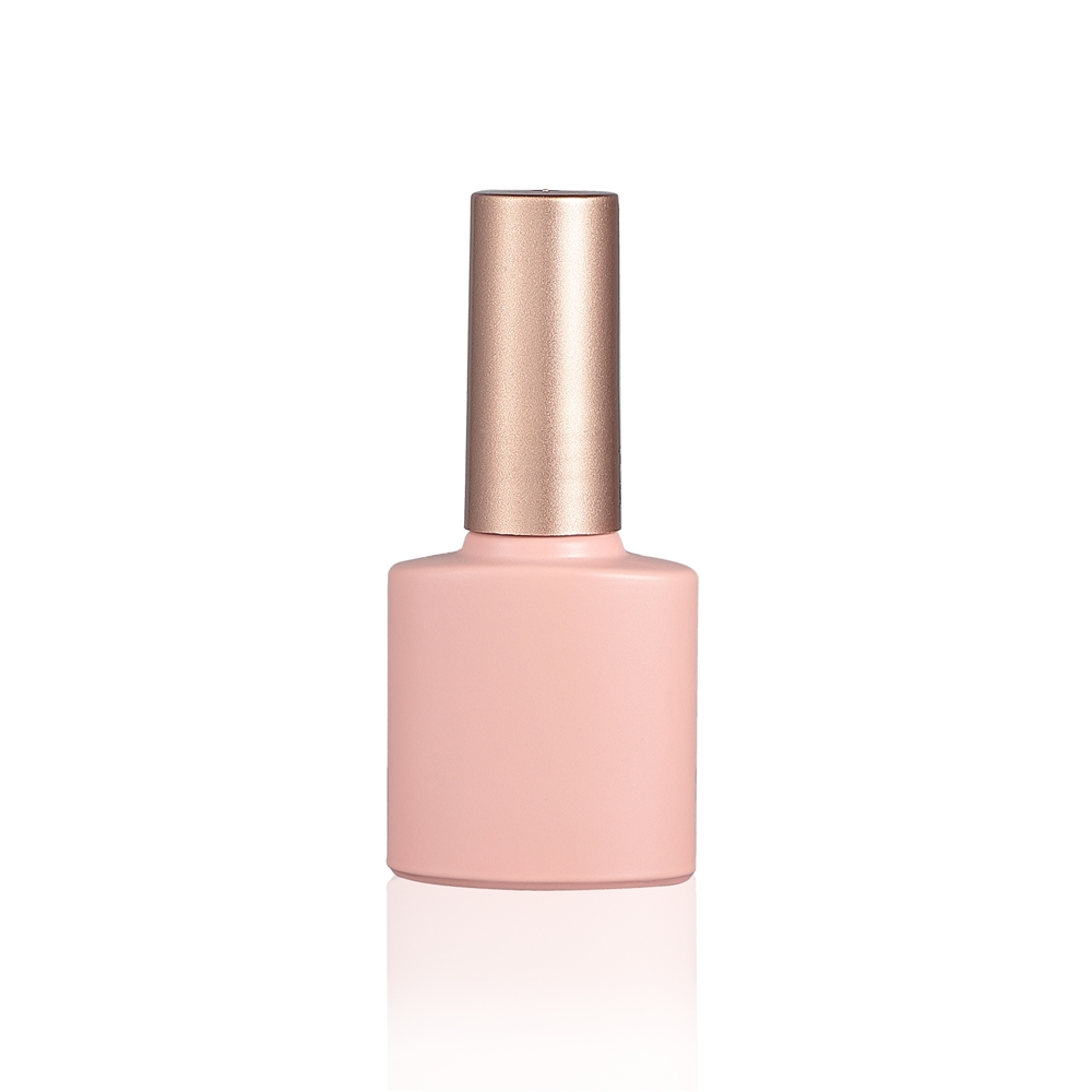 color custom 7ml popular pink round empty cosmetic gel nail polish glass bottles