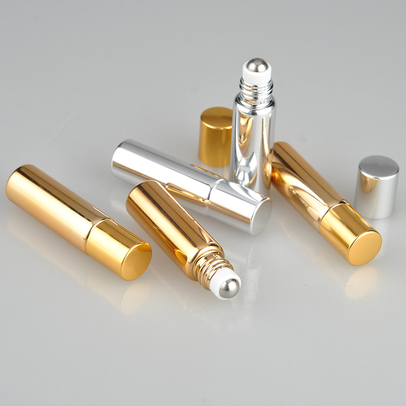 colored 5ml 10ml leak proof steel roller ball glass roll on perfume bottles