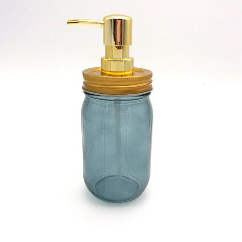 colored glass soap dispenser with pump lid