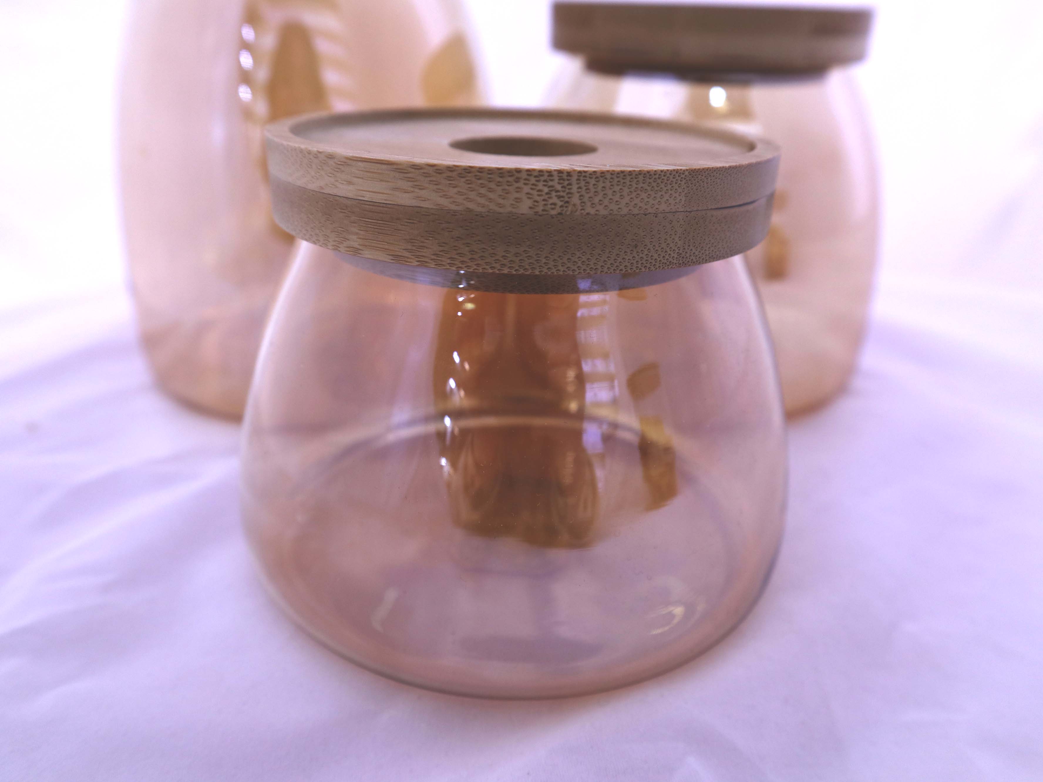 colorful Glass jar 500/800/1000ml kitchen home good storage jar with lid custom logo pattern