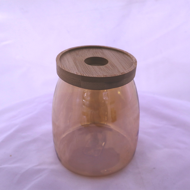 colorful Glass jar 500/800/1000ml kitchen home good storage jar with lid custom logo pattern