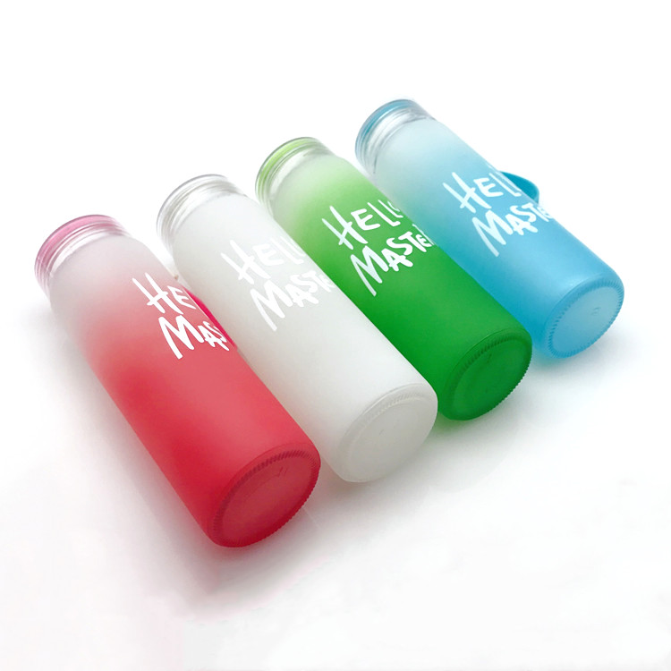 colorful frosted glass drinking bottle for water my bottle 400ml
