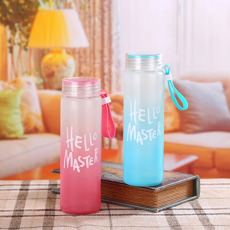 colorful frosted glass drinking bottle for water my bottle 400ml
