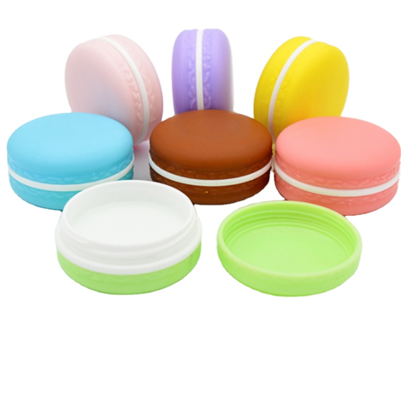 colorful mini empty cream container macarons shape eye shadow lip gloss 5g 10g plastic cosmetic jar