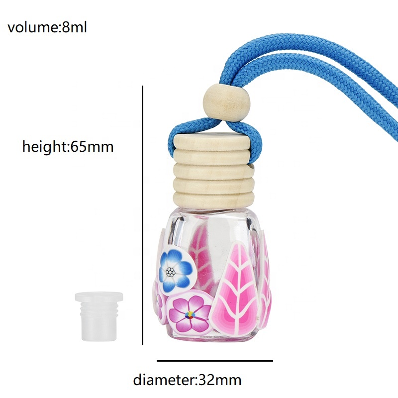 colorful new design 8ml hanging perfume bottle fragrance glass car air freshener