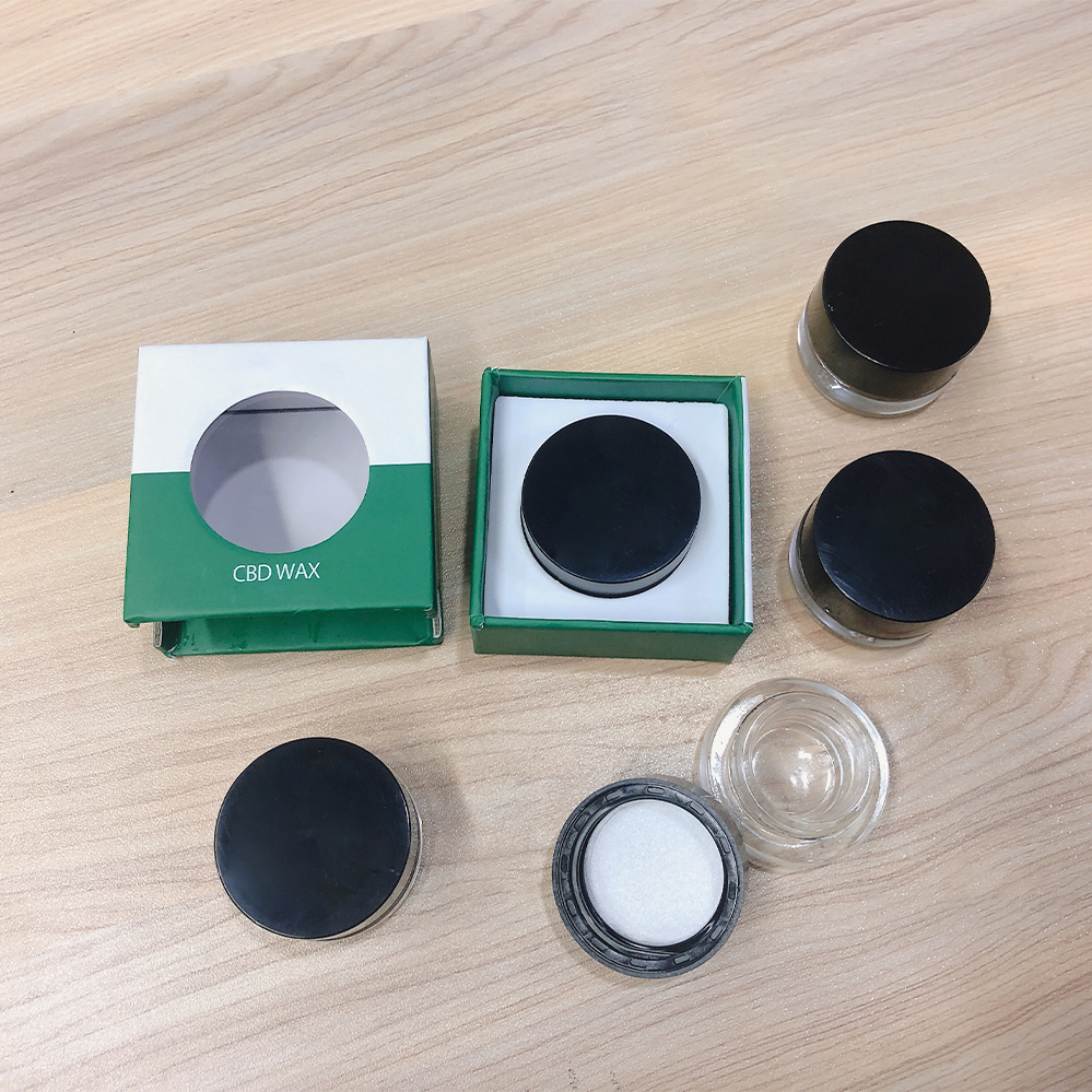 concentrate container3m/5ml/7ml/9ml containers glass bottle jar with plastic lip cover bamboo lid glass jar