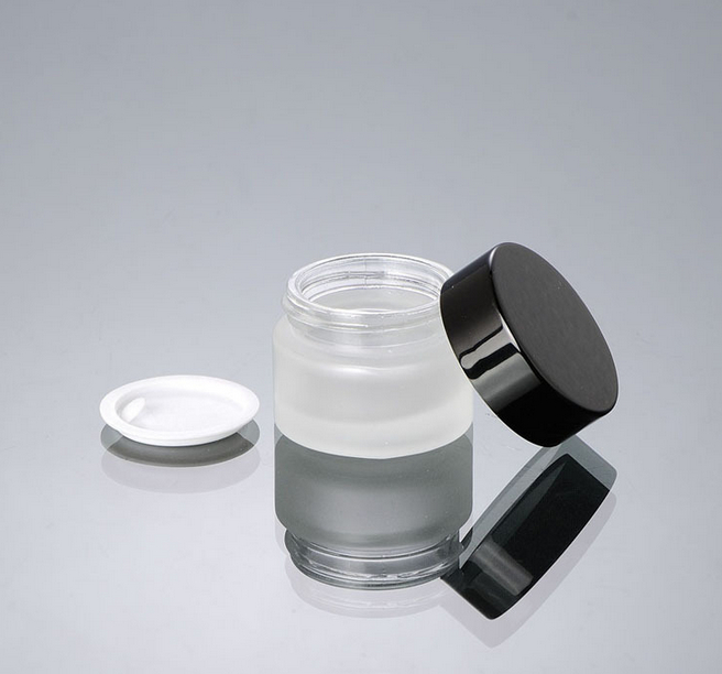 container cosmetic packaging frosted glass bottle for cream cosmetic jar 50g 30g 20g 15g