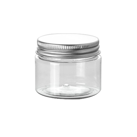 cookies container empty 50g 100g 200g wide mouth jar pet plastic clear plastic jar with aluminum lid