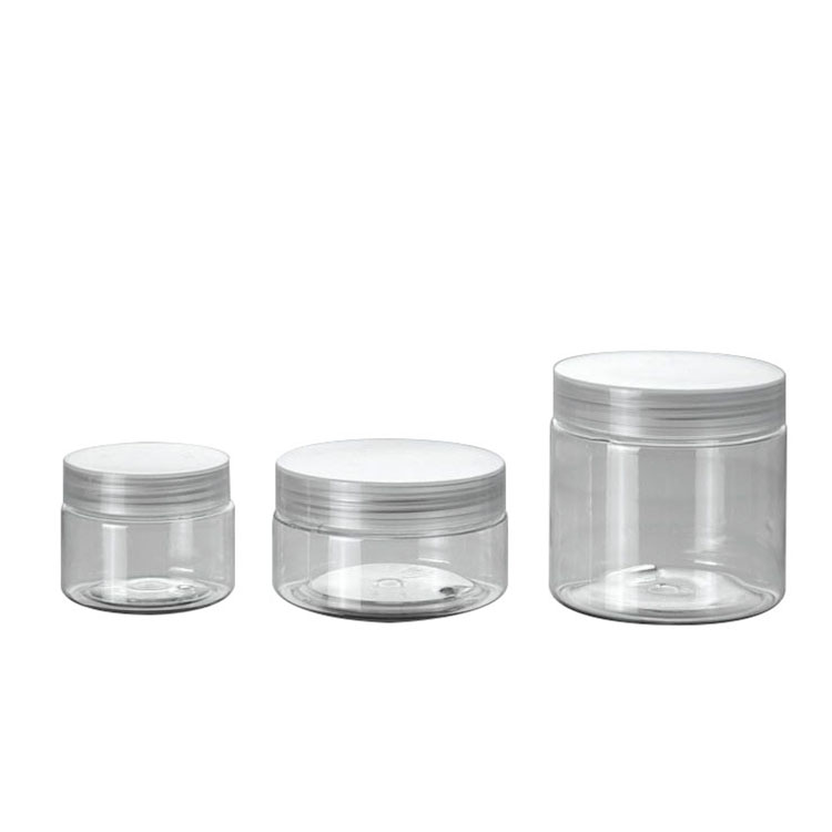 cookies container empty 50g 100g 200g wide mouth jar pet plastic clear plastic jar with aluminum lid