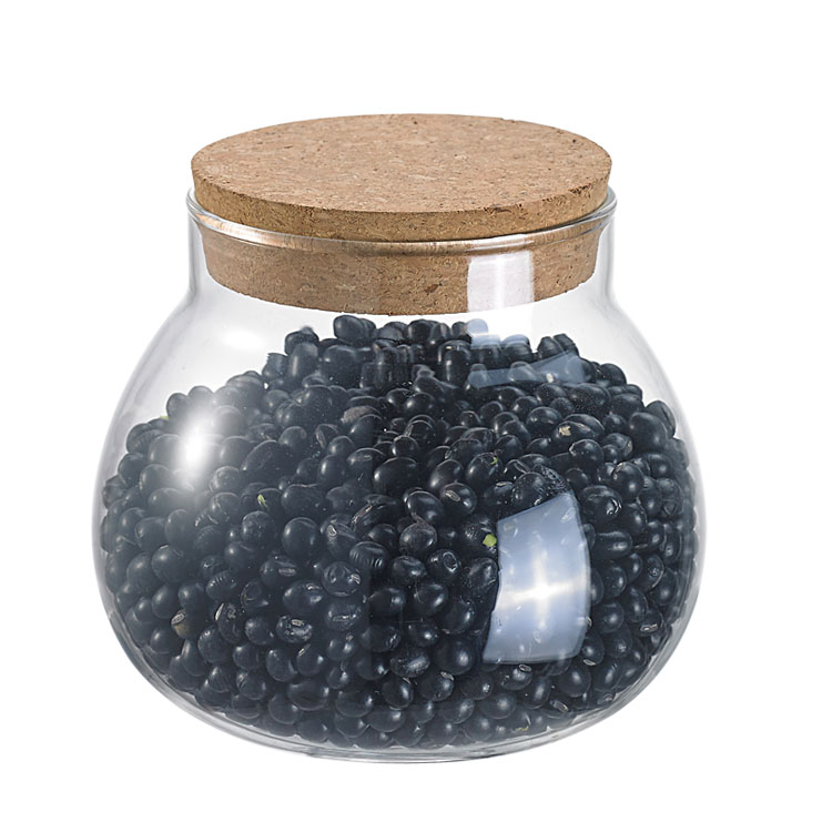 cork glass transparent airtight bottle jar and containers for spices