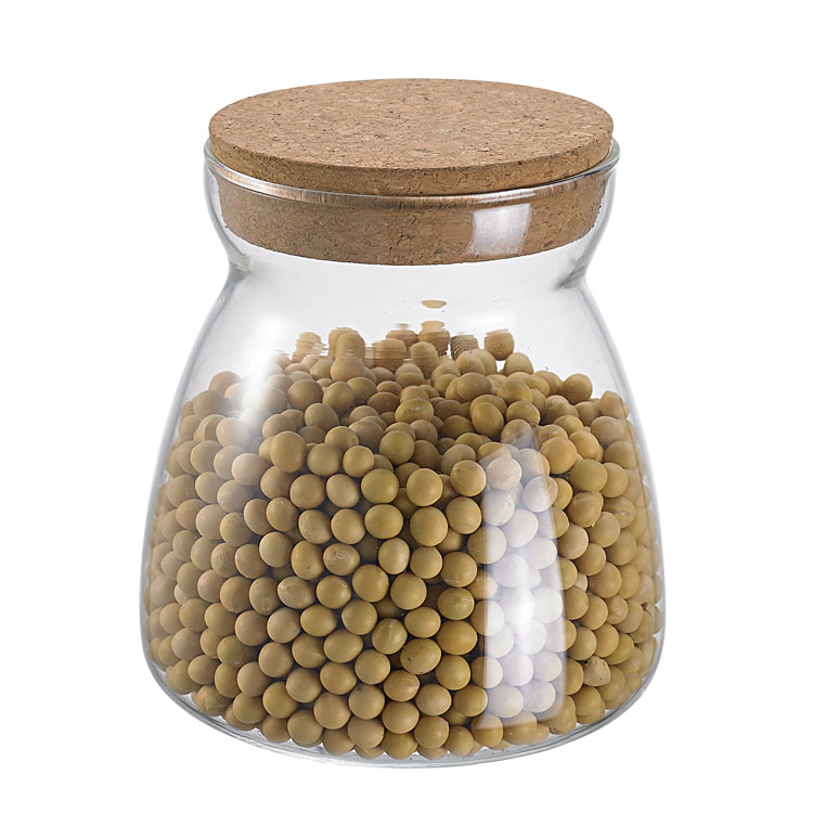 cork glass transparent airtight bottle jar and containers for spices