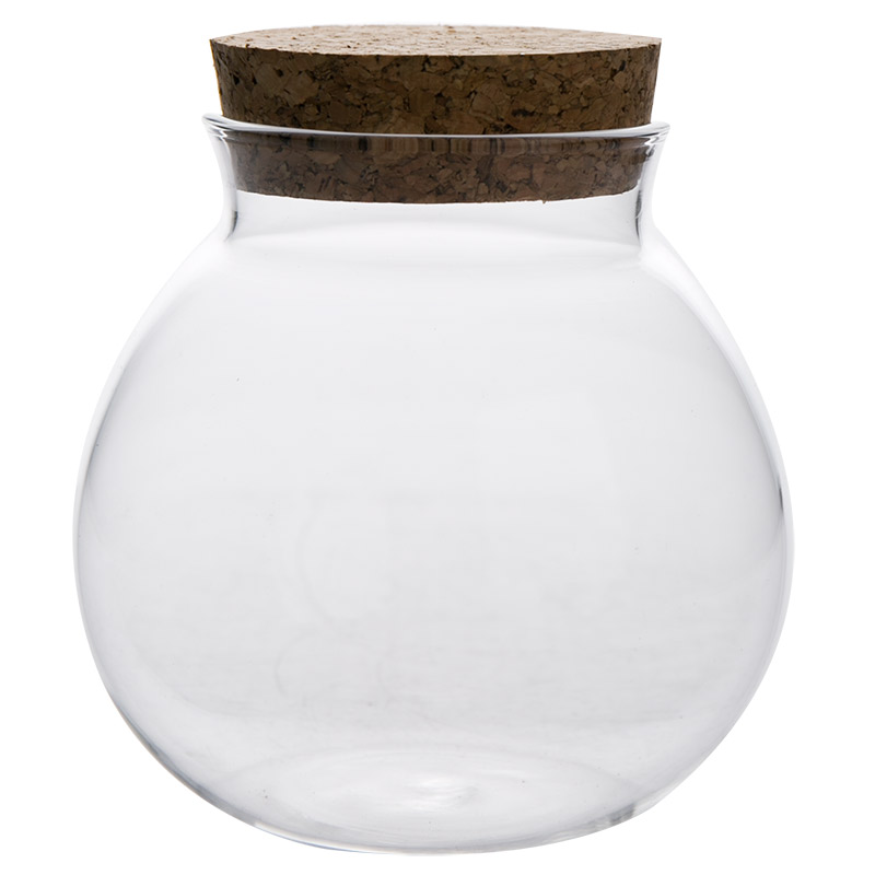 cork lid small borosilicate glass jar, decorative food packaging candy glass jar