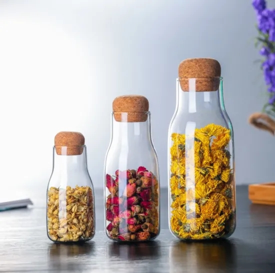corky modern glass Spice jars Cork & Glass Kitchen Storage Bottles