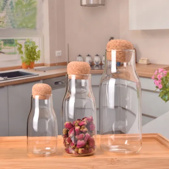 corky modern glass Spice jars Cork & Glass Kitchen Storage Bottles