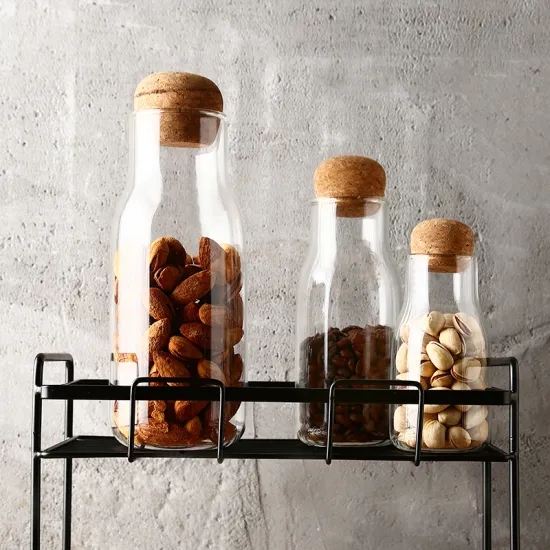 corky modern glass Spice jars Cork & Glass Kitchen Storage Bottles