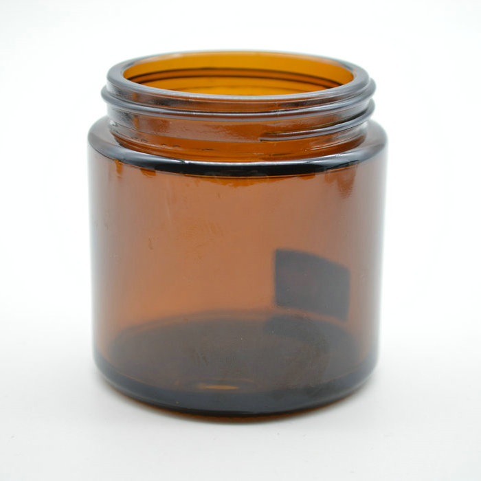cosmetic 100g amber glass jar with aluminum screw cap 50g cream jar
