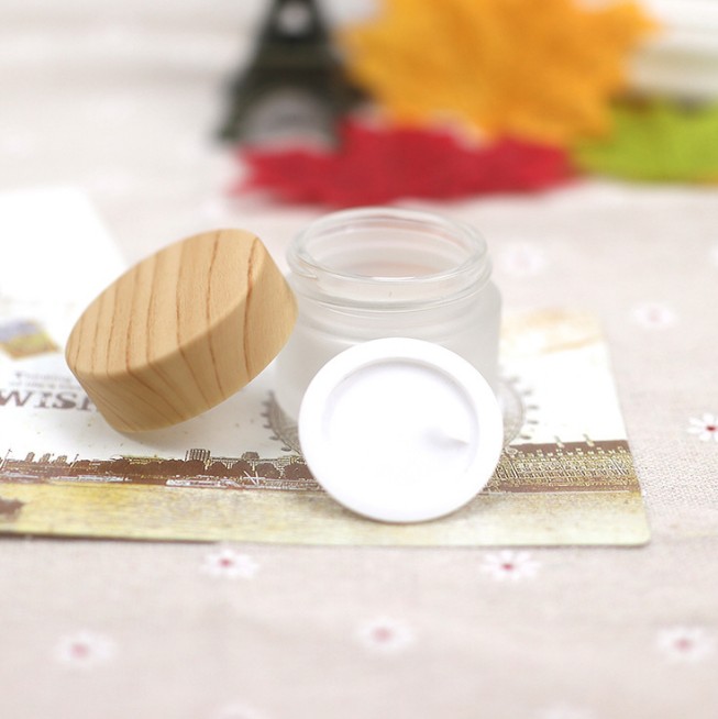 cosmetic 10g 15g 20g 30g 60g glass jar with bamboo lid for face body cream
