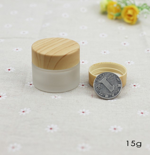 cosmetic 10g 15g 20g 30g 60g glass jar with bamboo lid for face body cream