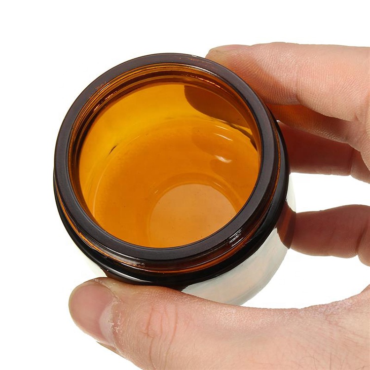 cosmetic 10g 20g 30g 50g 100g amber glass jar with aluminum screw cap 50g cream jar