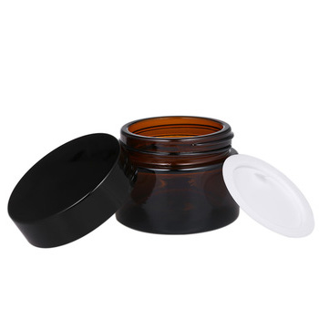 cosmetic 10g 20g 30g 50g 100g amber glass jar with aluminum screw cap 50g cream jar