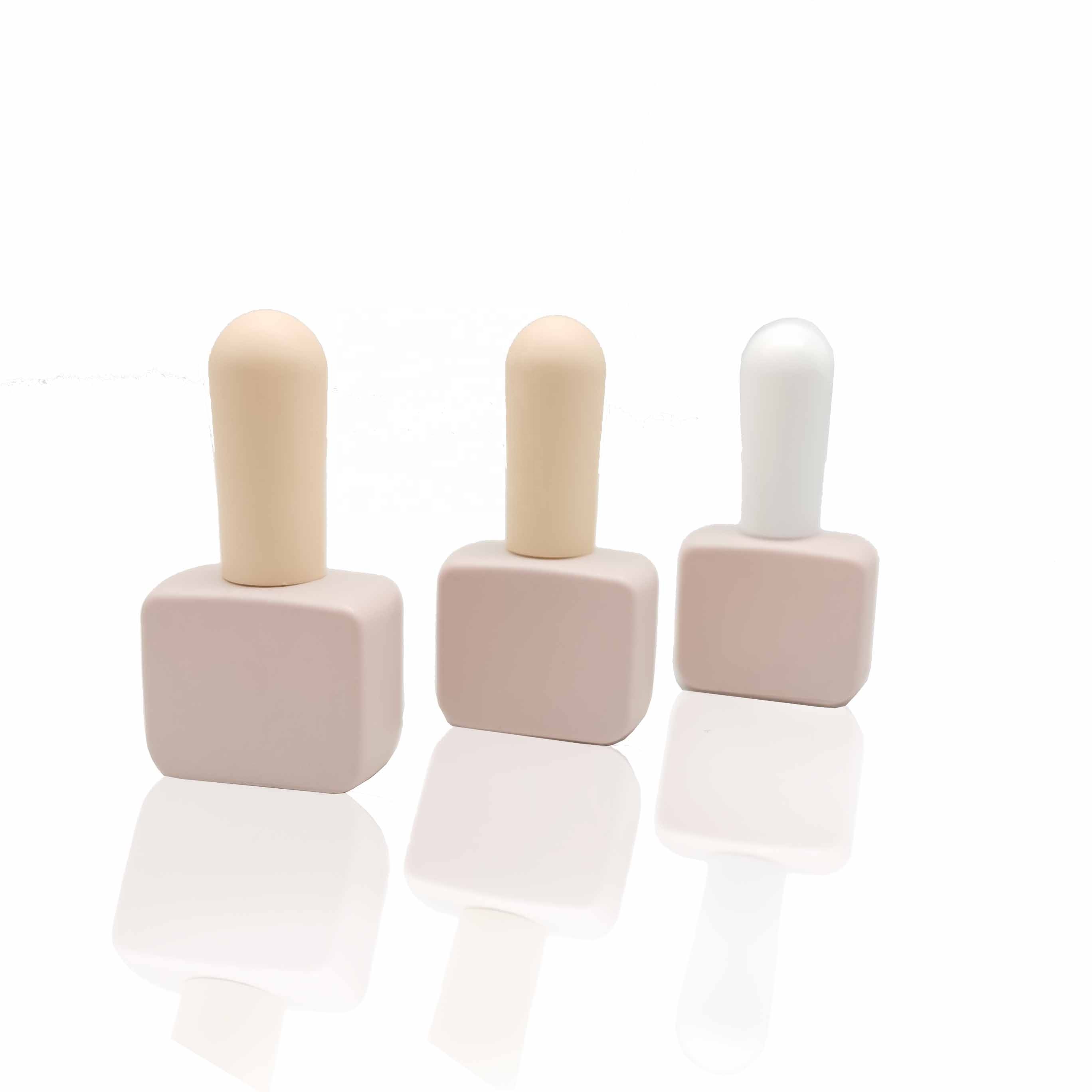 cosmetic  11ml Square Nail Polish Bottle Pink Glass Empty Square Nail Polish Bottle