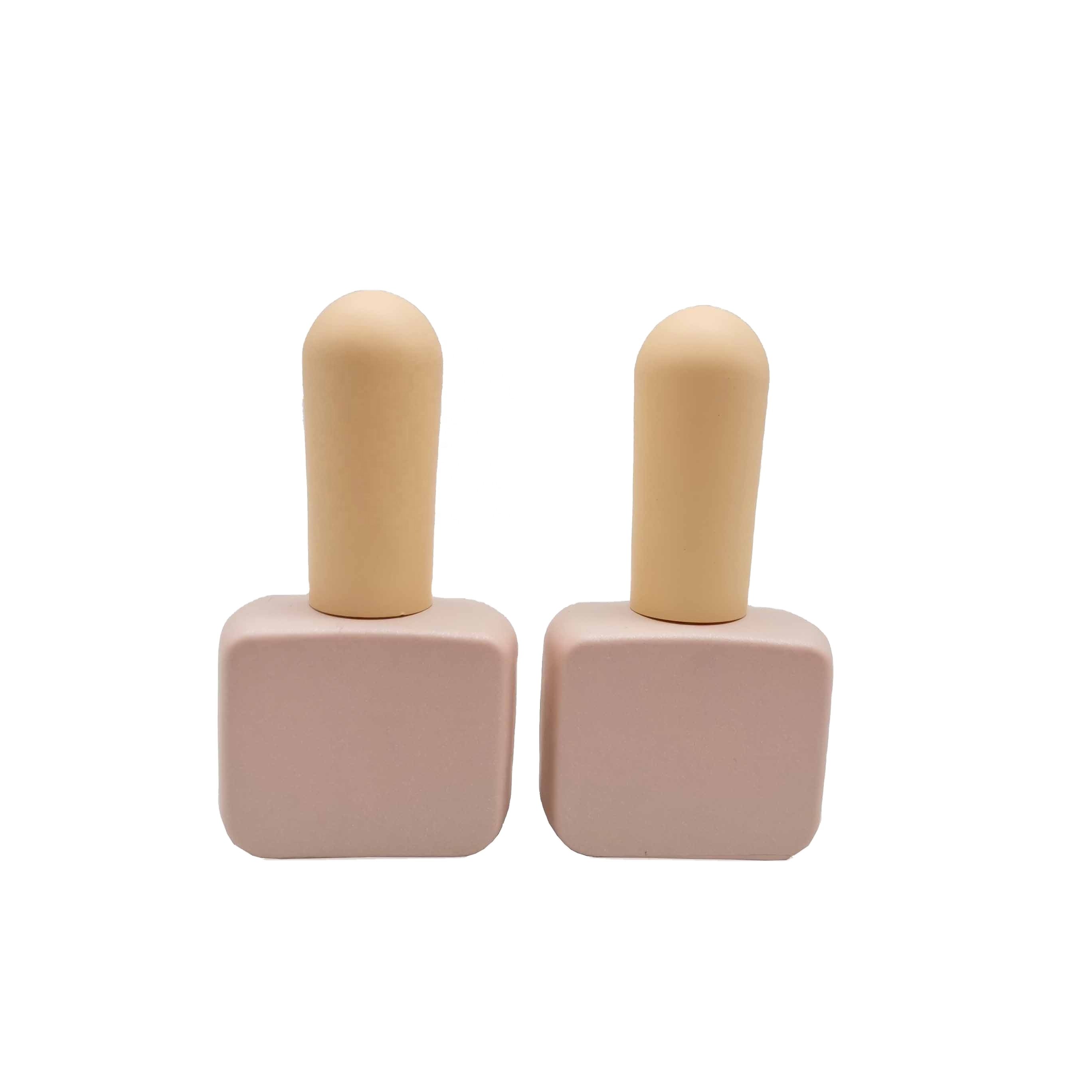 cosmetic 11ml Square Nail Polish Bottle Pink Glass Empty Square Nail Polish Bottle