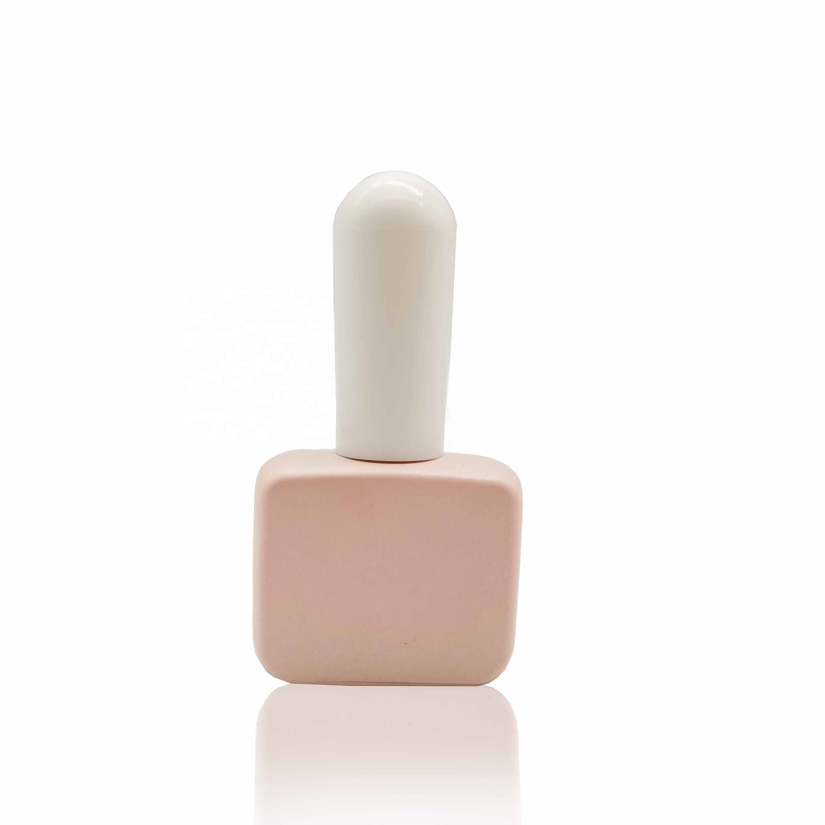 cosmetic 11ml Square Nail Polish Bottle Pink Glass Empty Square Nail Polish Bottle