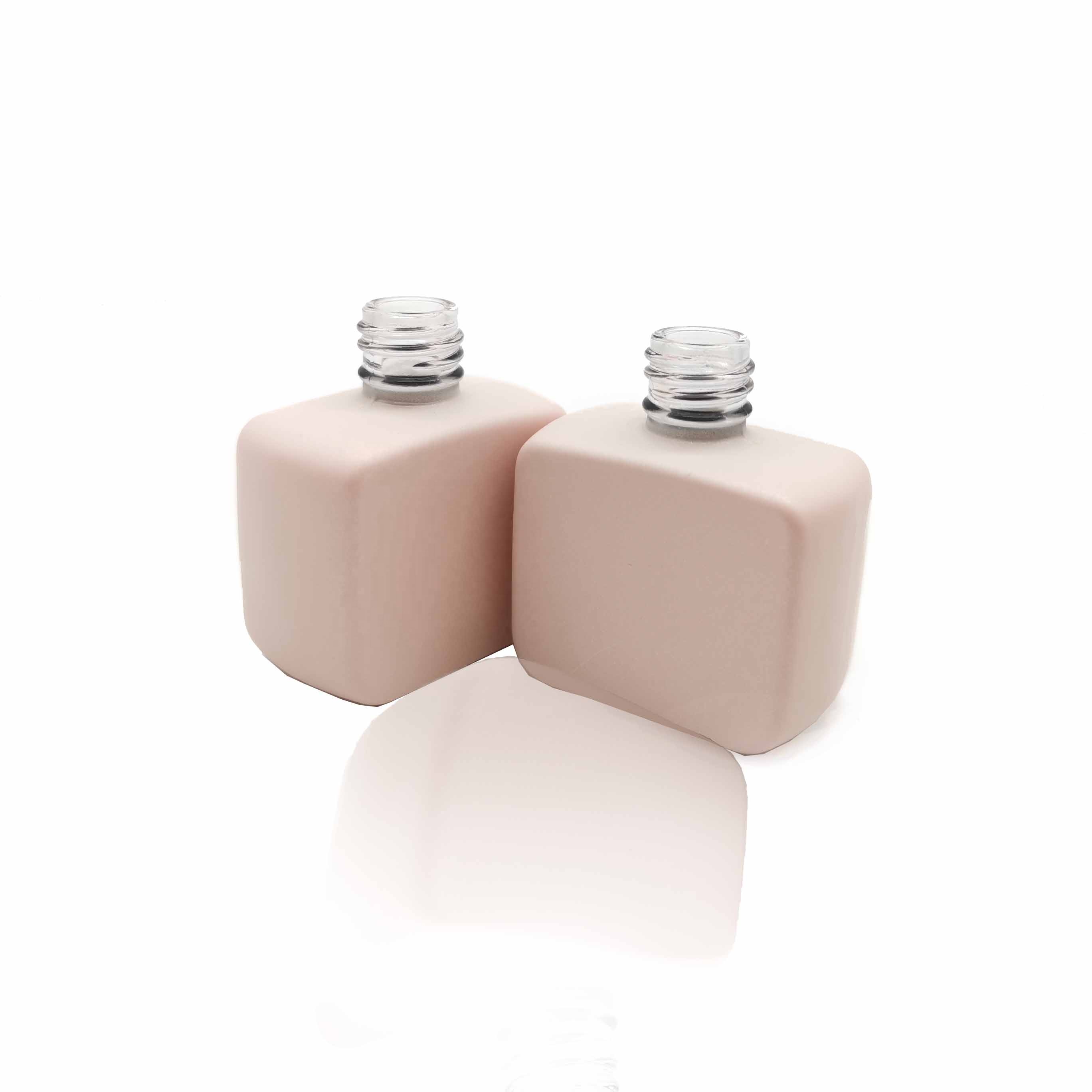 cosmetic 11ml Square Nail Polish Bottle Pink Glass Empty Square Nail Polish Bottle