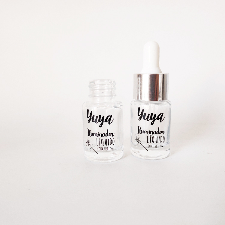 cosmetic 15ml clear perfume flat shoulder glass bottle for sale