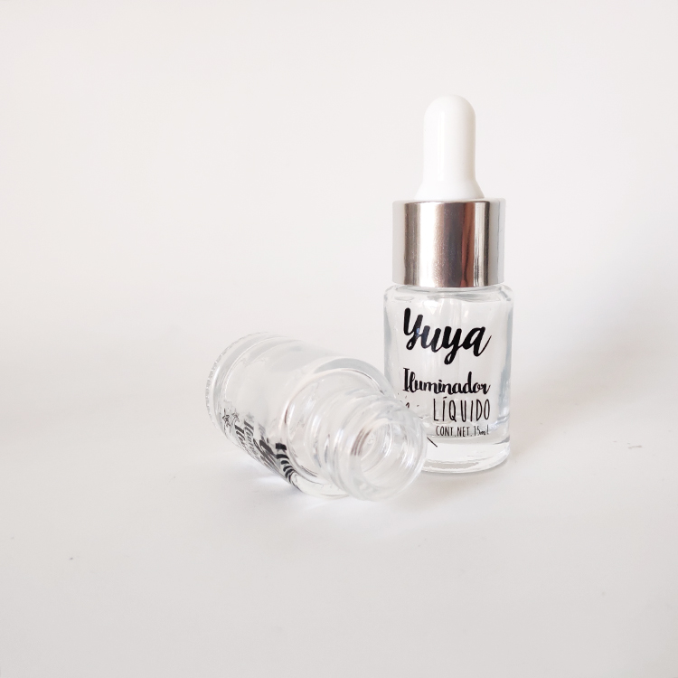 cosmetic 15ml clear perfume flat shoulder glass bottle for sale
