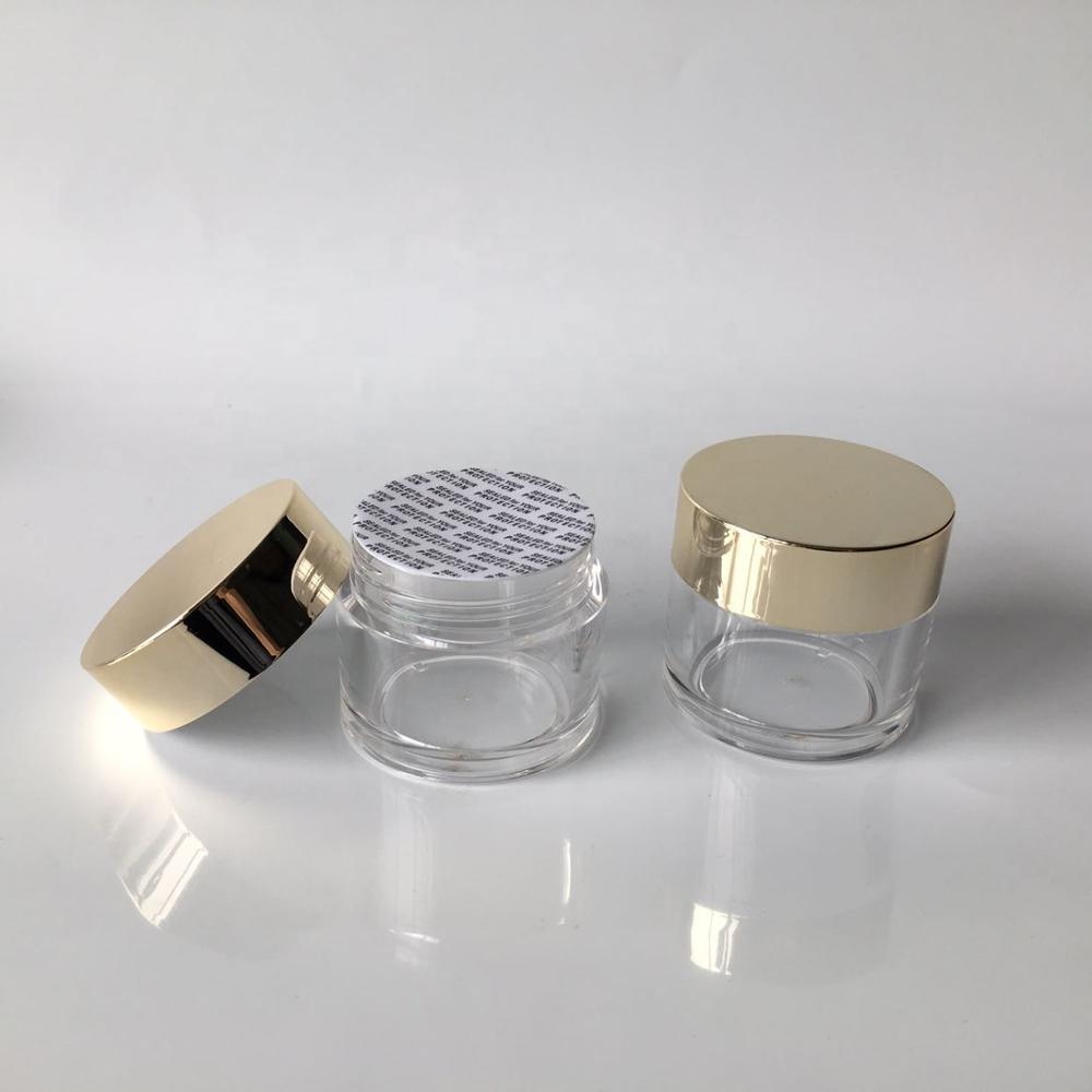 cosmetic 2oz acrylic Dipping Glitter powder nail container jar gold cap jar capsules jar
