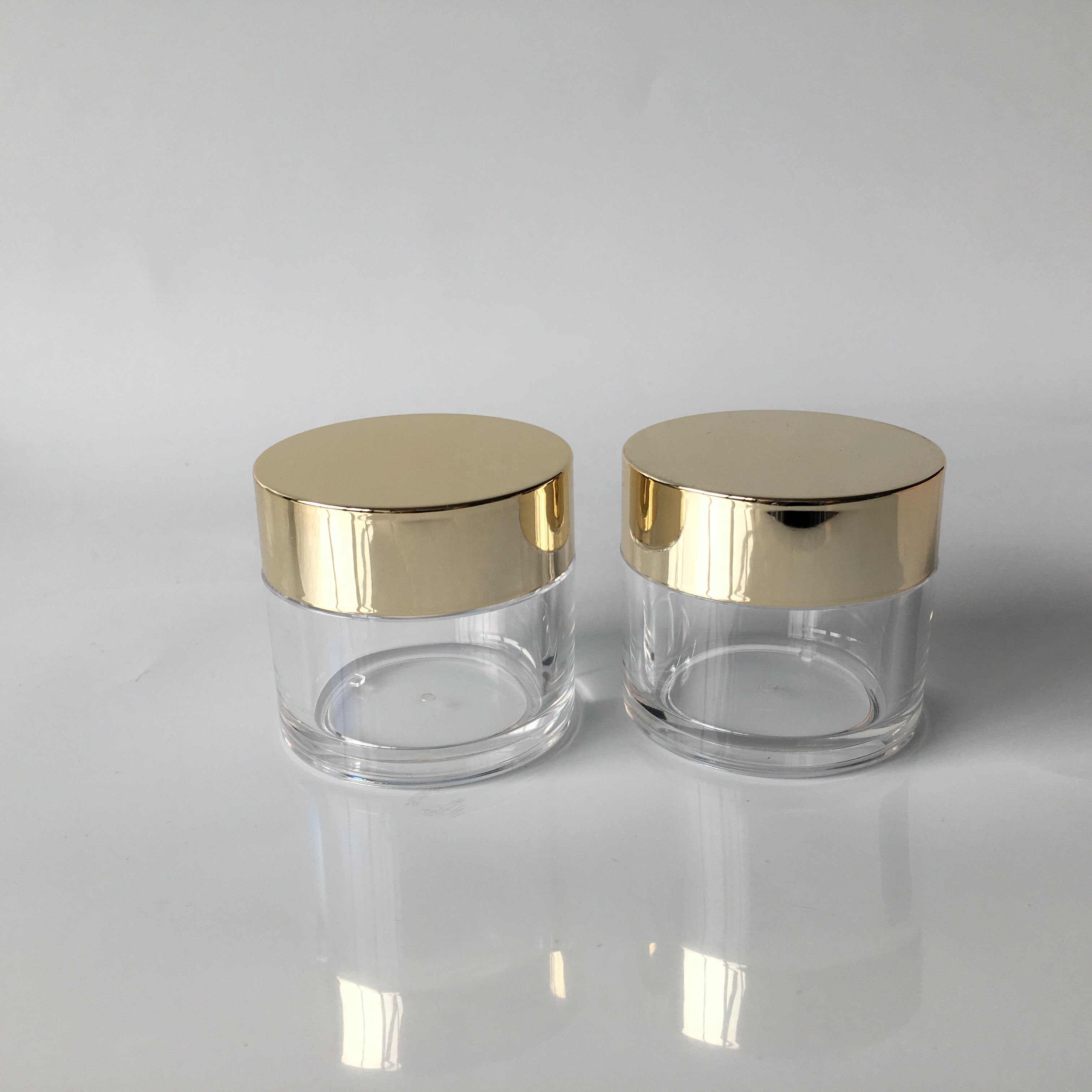 cosmetic 2oz acrylic Dipping Glitter powder nail container jar gold cap jar capsules jar