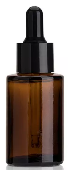 cosmetic 30ml 40ml 50ml clear frosted amber flat shoulder essential oil glass bottle with dropper