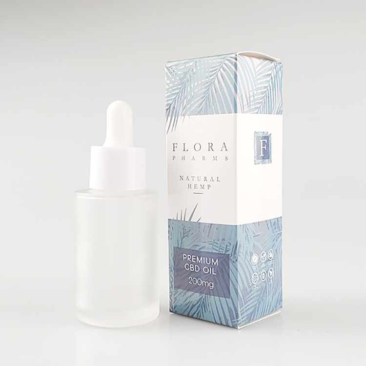 cosmetic 30ml 40ml 50ml clear frosted amber flat shoulder essential oil glass bottle with dropper