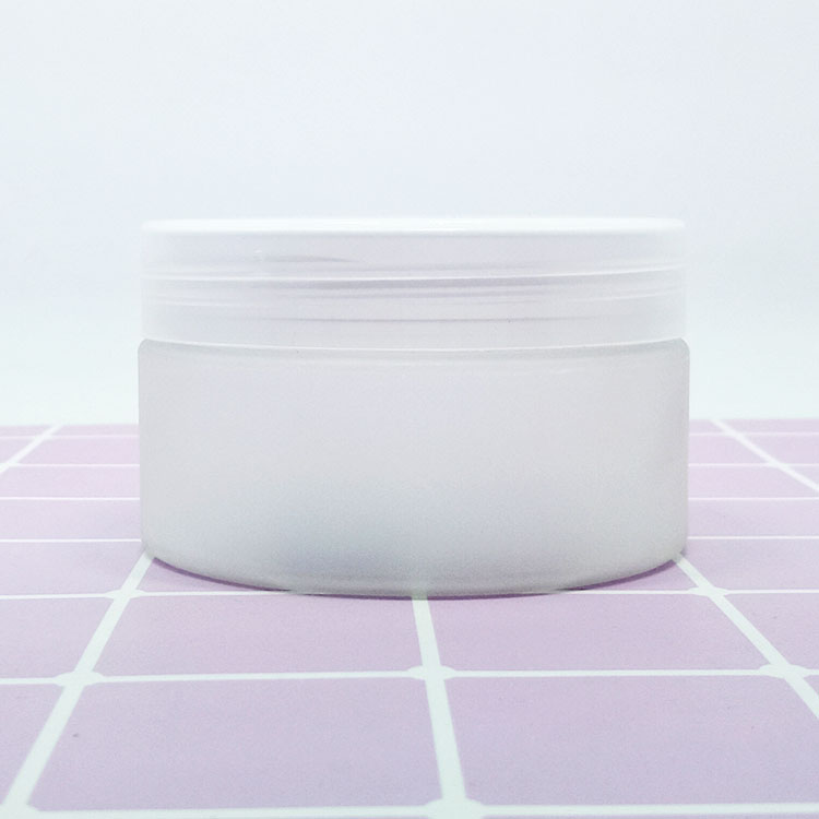 cosmetic 80ml 100ml 150ml 200ml PET clear plastic jar with white plastic lid for storage jar