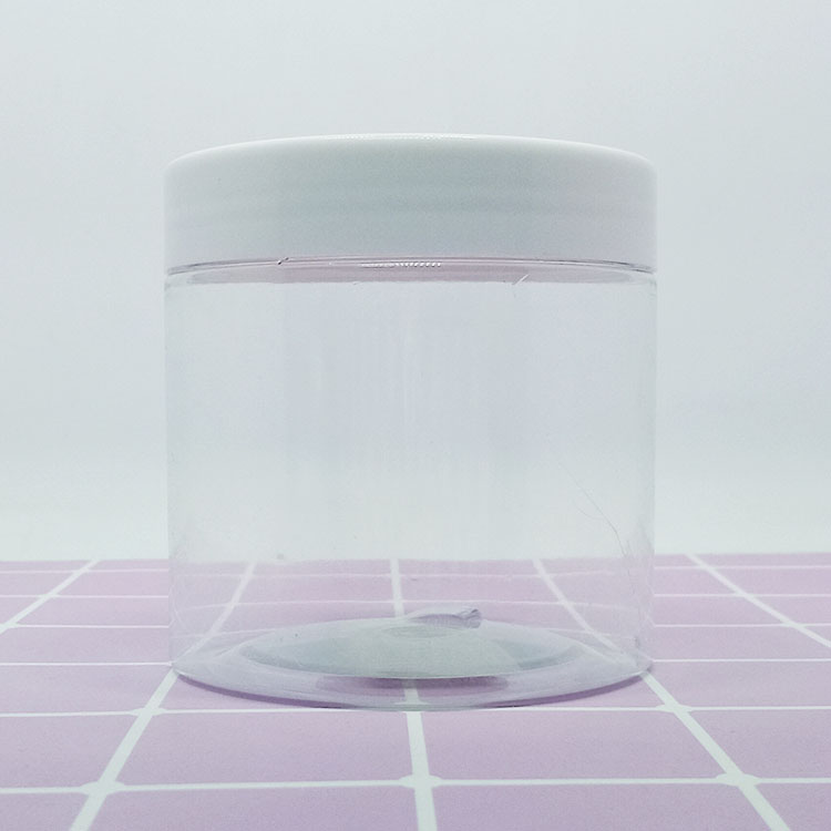 cosmetic 80ml 100ml 150ml 200ml PET clear plastic jar with white plastic lid for storage jar