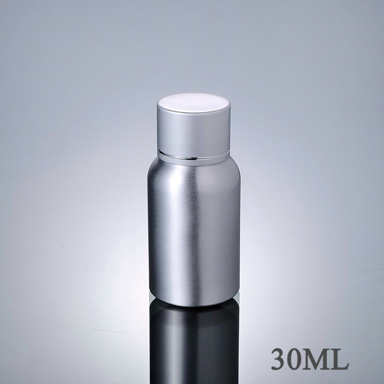 cosmetic aluminum packaging 30ml 50ml 100ml 120ml 200ml 250ml white silvery screw cap