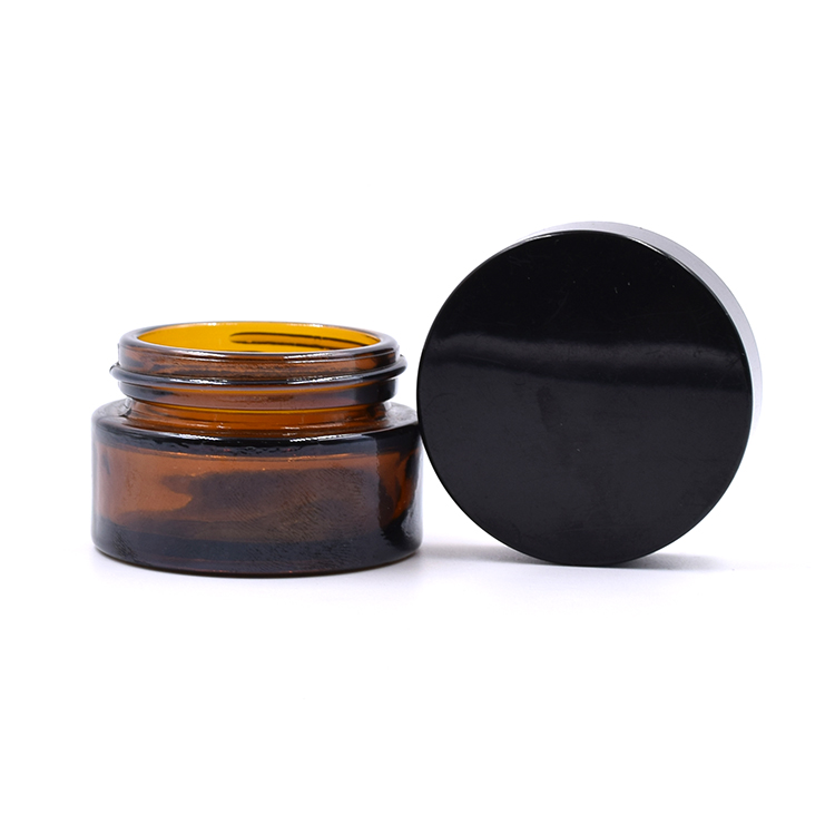 cosmetic amber glass container cosmetic eye cream lotion glass jar