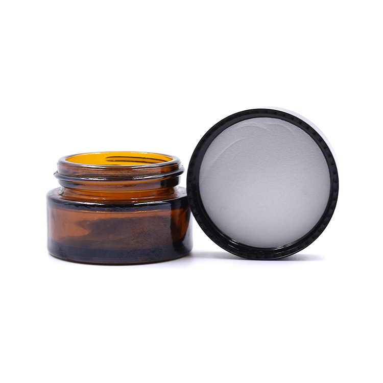 cosmetic amber glass container cosmetic eye cream lotion glass jar