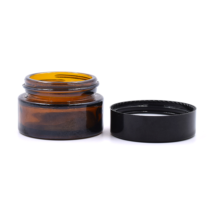 cosmetic amber glass container cosmetic eye cream lotion glass jar