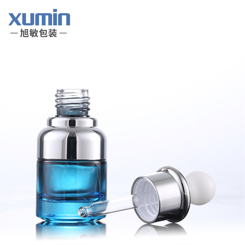 cosmetic blue glass dropper bottle 20ml 40ml Essential oil bottle packaging