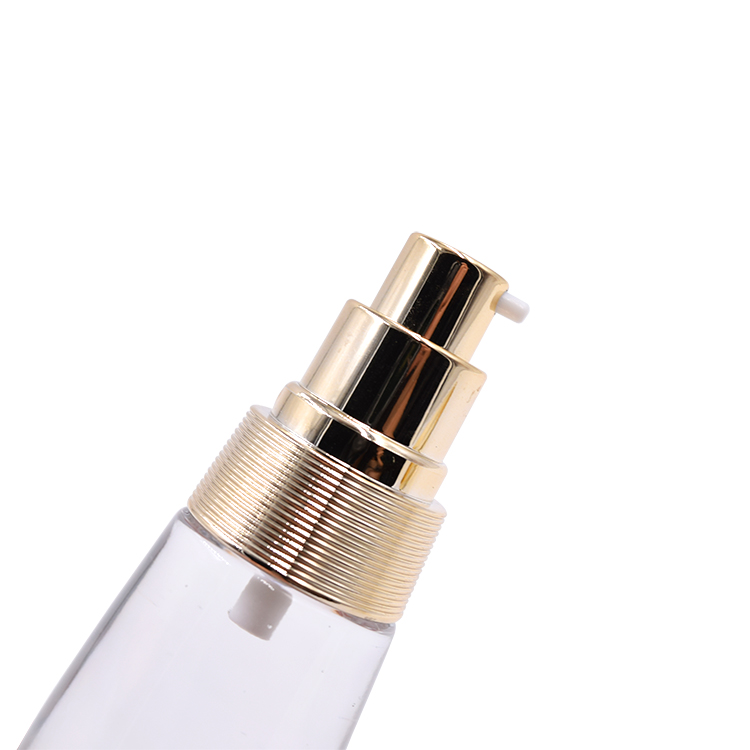 cosmetic clear glass gold lotion pump bottle for skincare lotion toner glass bottle